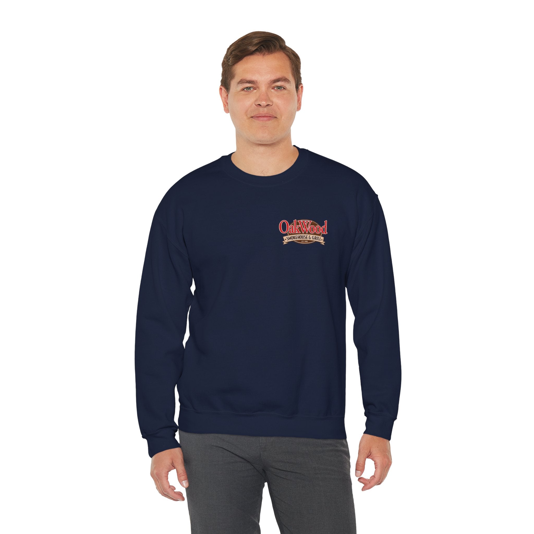 Oakwood Coffee Crewneck Sweatshirt — Vintage Coffee Logo Pullover