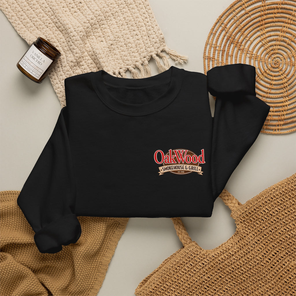 Oakwood Coffee Crewneck Sweatshirt — Vintage Coffee Logo Pullover
