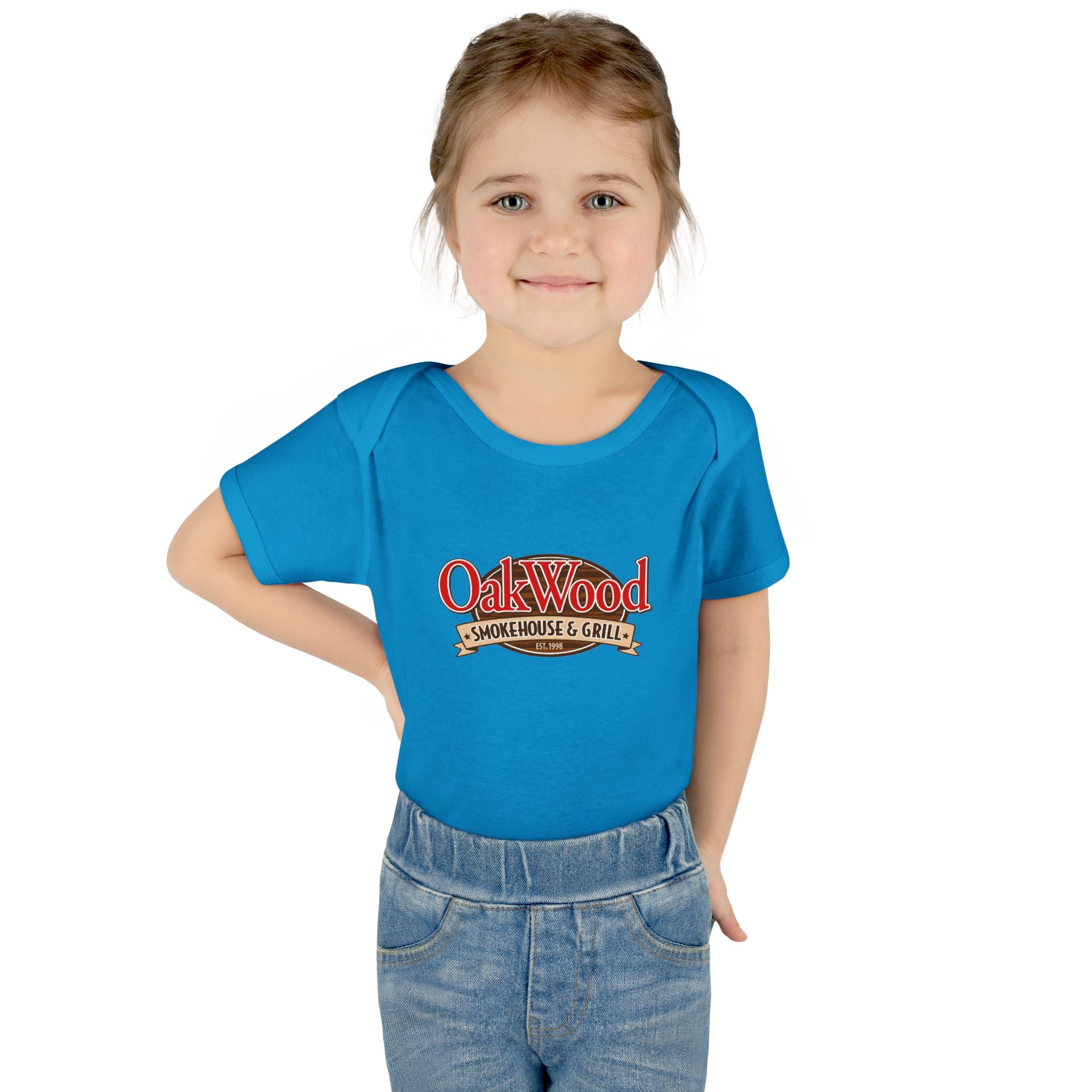 OakWood Smokehouse & Grill Infant Bodysuit - Cute Baby Logo Onesie