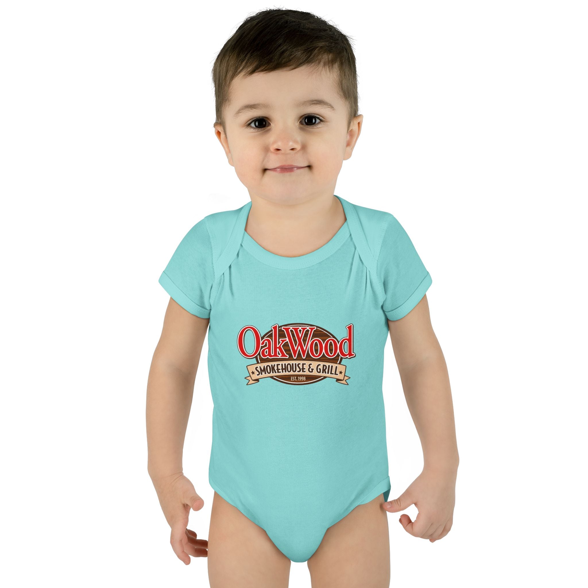 OakWood Smokehouse & Grill Infant Bodysuit - Cute Baby Logo Onesie