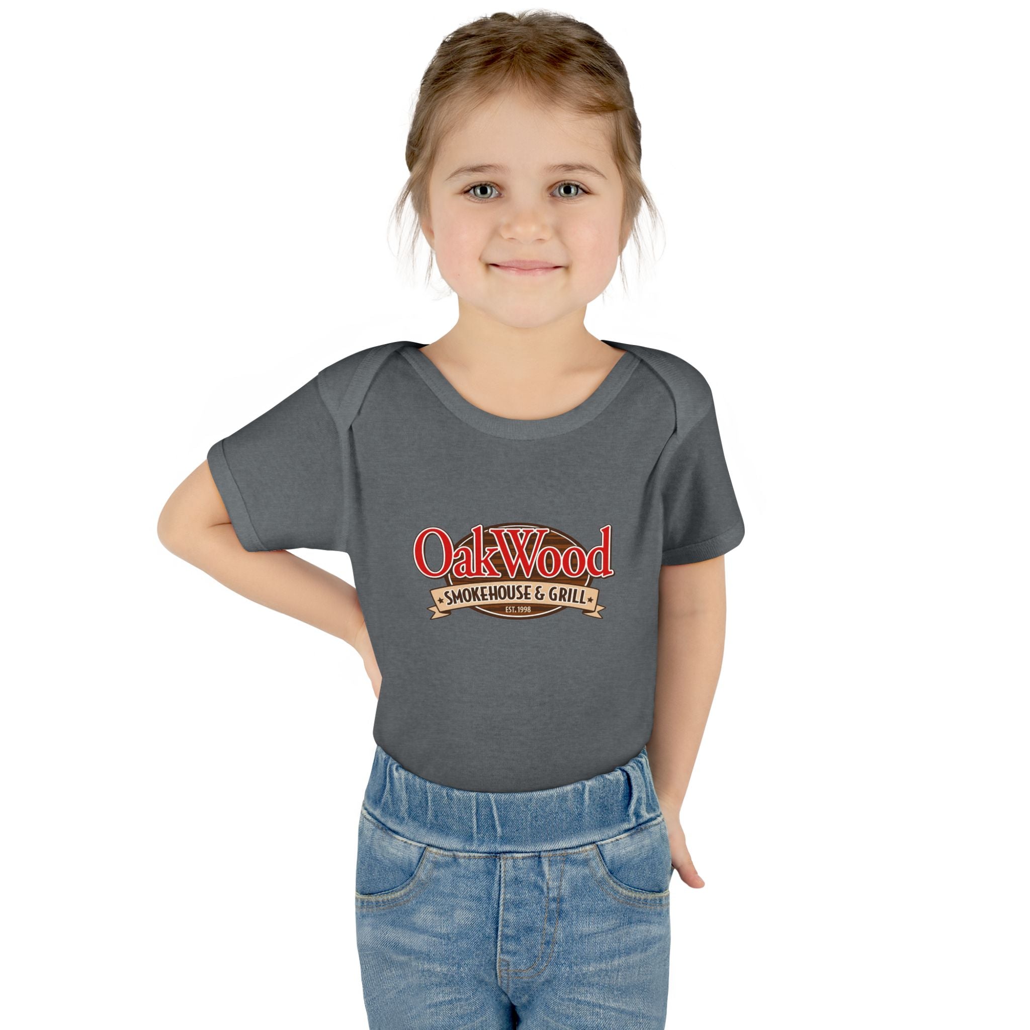 OakWood Smokehouse & Grill Infant Bodysuit - Cute Baby Logo Onesie