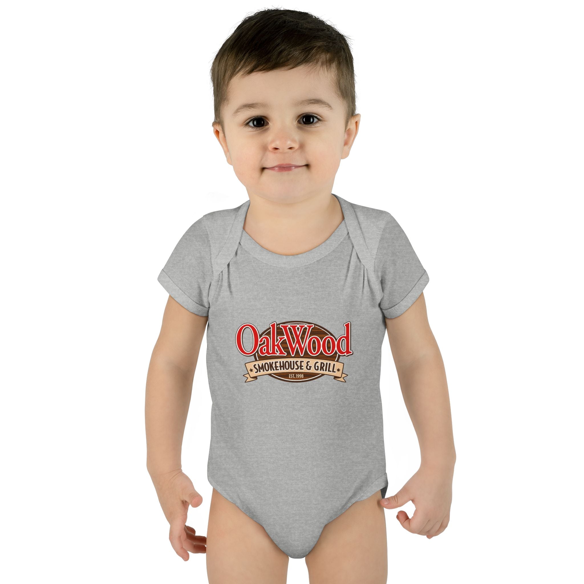 OakWood Smokehouse & Grill Infant Bodysuit - Cute Baby Logo Onesie