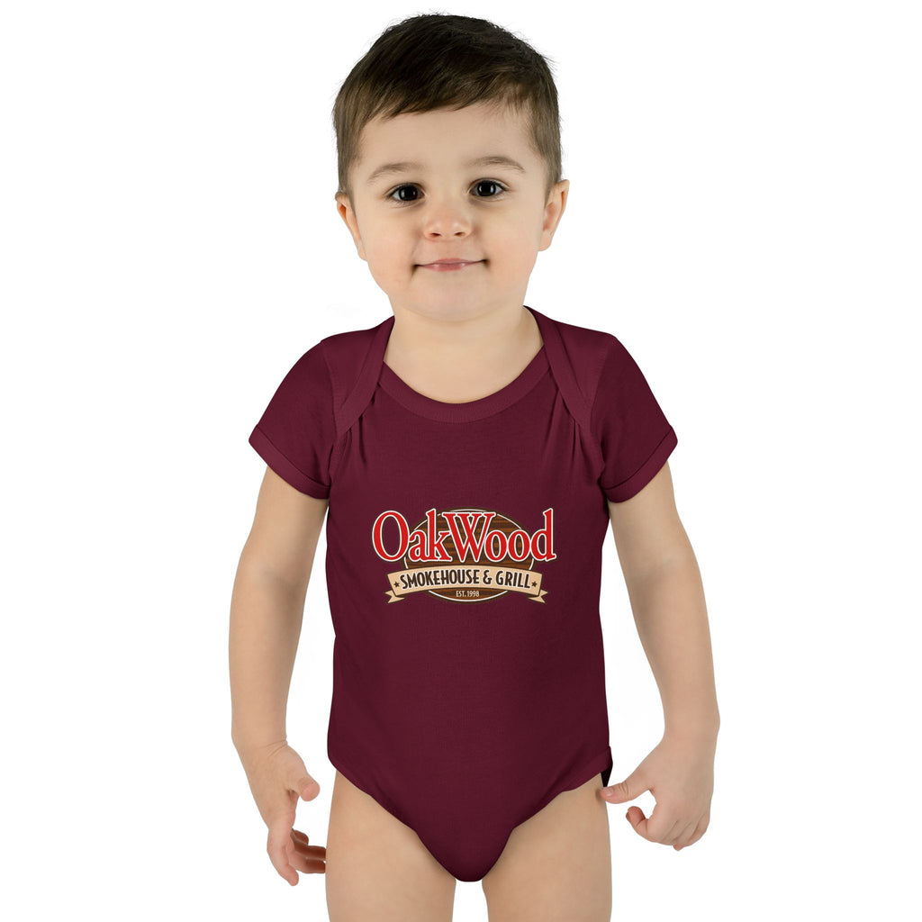 OakWood Smokehouse & Grill Infant Bodysuit - Cute Baby Logo Onesie