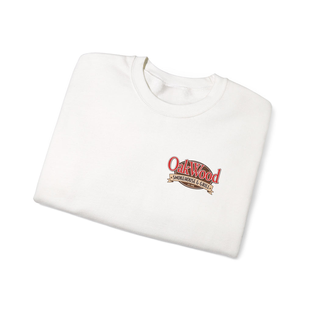 Oakwood Coffee Crewneck Sweatshirt — Vintage Coffee Logo Pullover