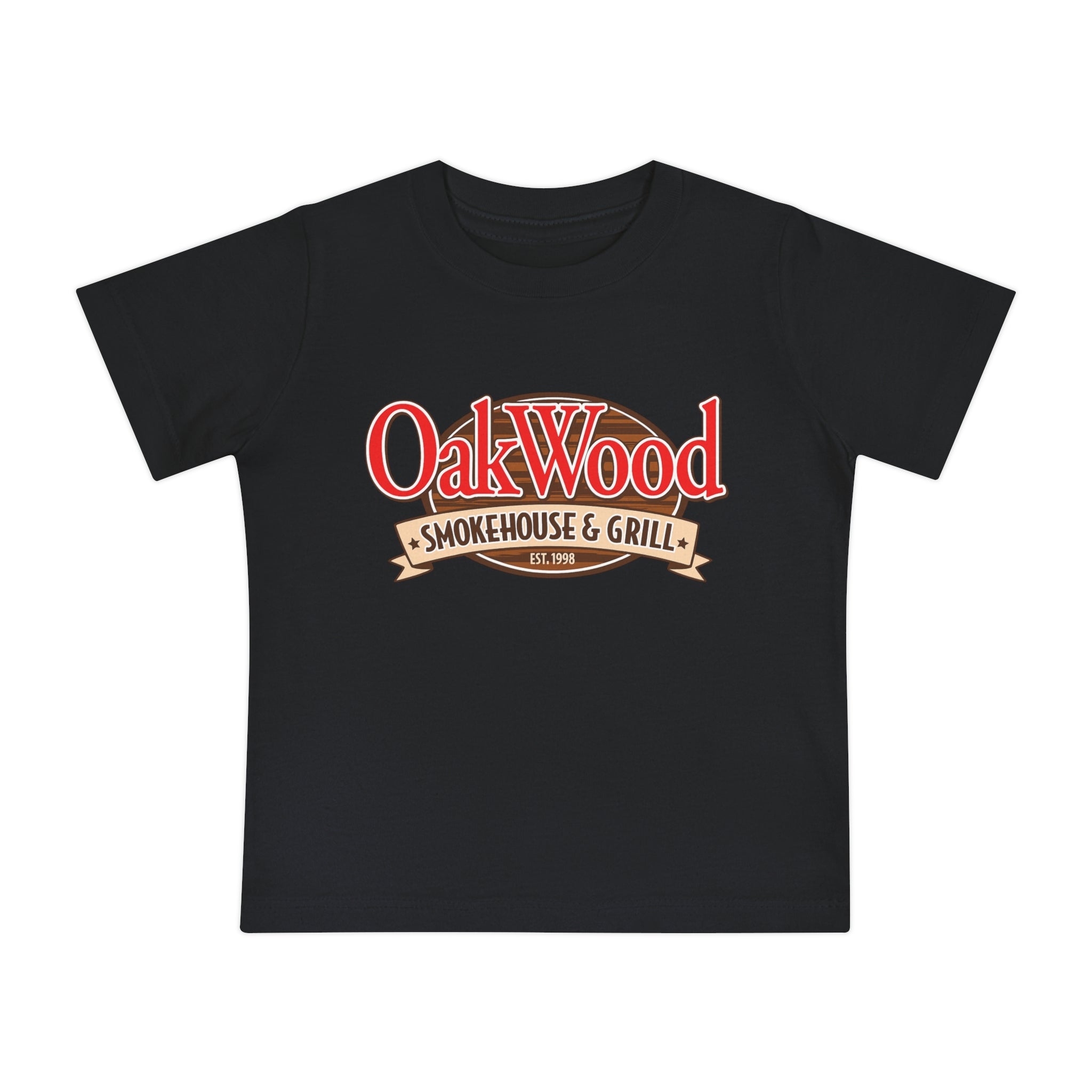 OakWood Smokehouse & Grill Baby T-Shirt — Retro BBQ Logo Infant Tee