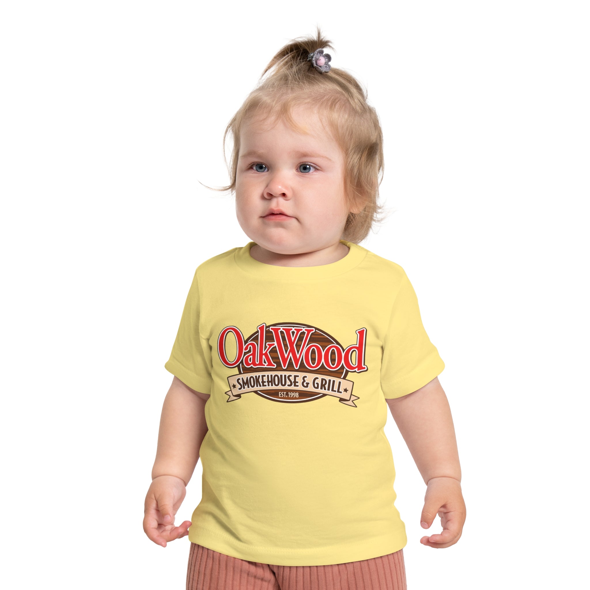 OakWood Smokehouse & Grill Baby T-Shirt — Retro BBQ Logo Infant Tee