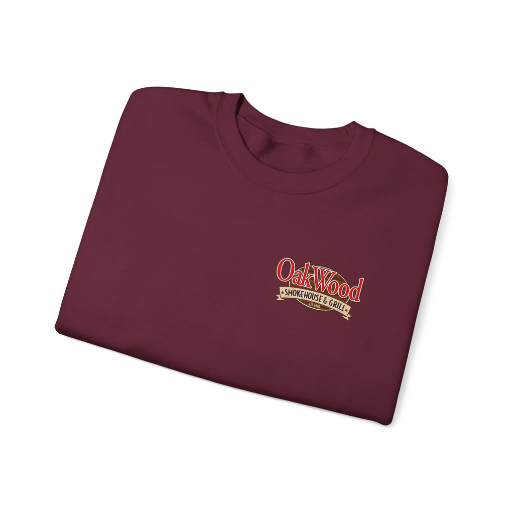Oakwood Coffee Crewneck Sweatshirt — Vintage Coffee Logo Pullover