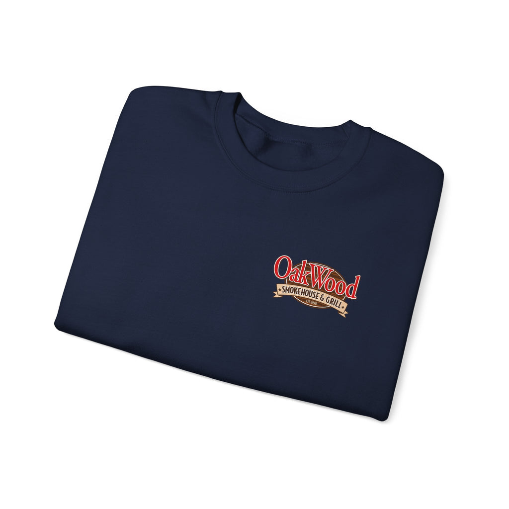 Oakwood Coffee Crewneck Sweatshirt — Vintage Coffee Logo Pullover