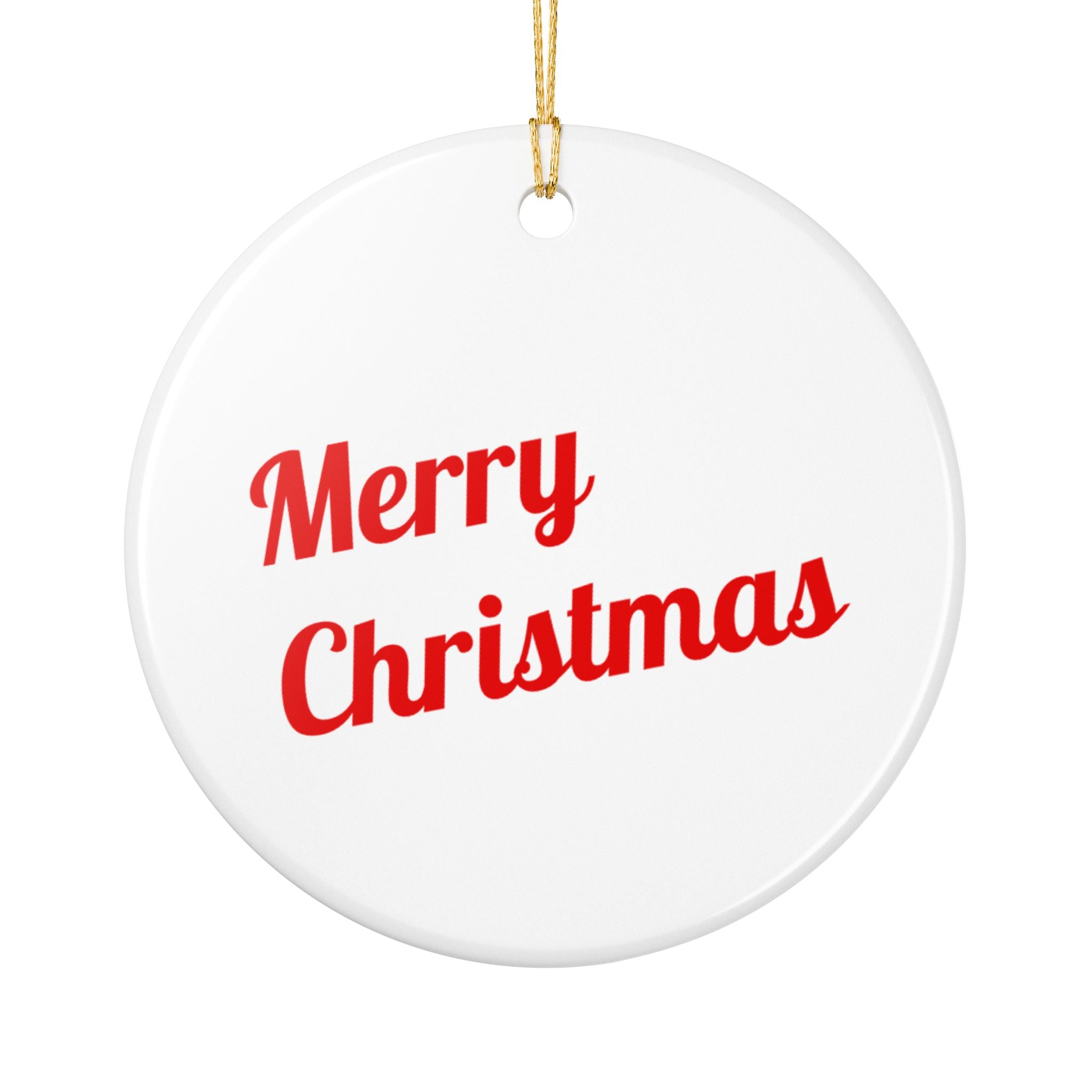 Ceramic Christmas Ornament — OakWood Smokehouse & Grill Logo "Merry Christmas" Keepsake