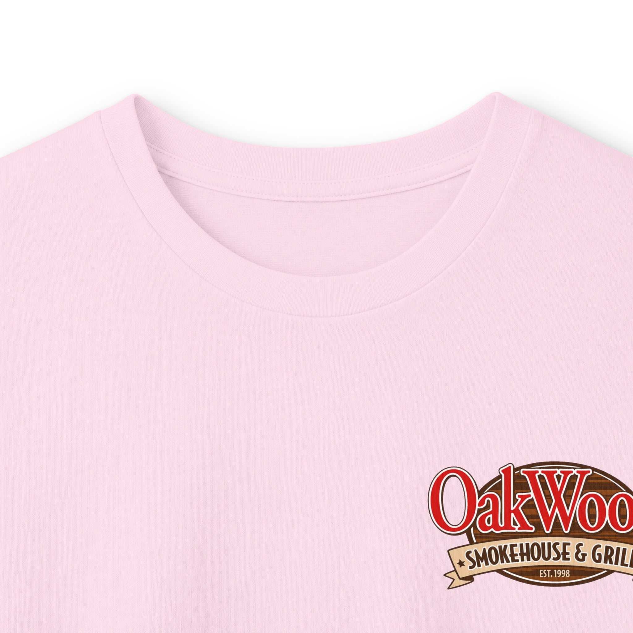 Classic 'Oakwood Smokehouse' Long Sleeve Tee — Rustic Lumberjack Woodpile Design