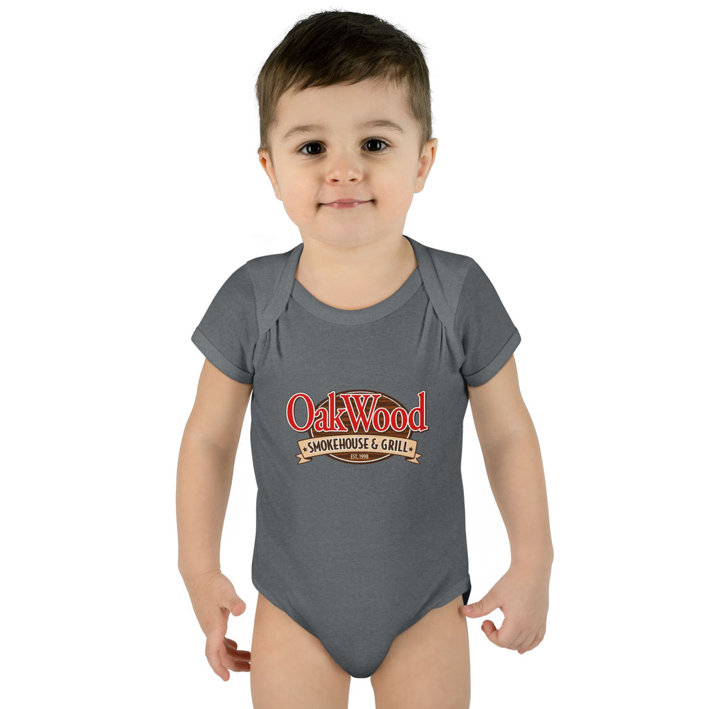 OakWood Smokehouse & Grill Infant Bodysuit - Cute Baby Logo Onesie