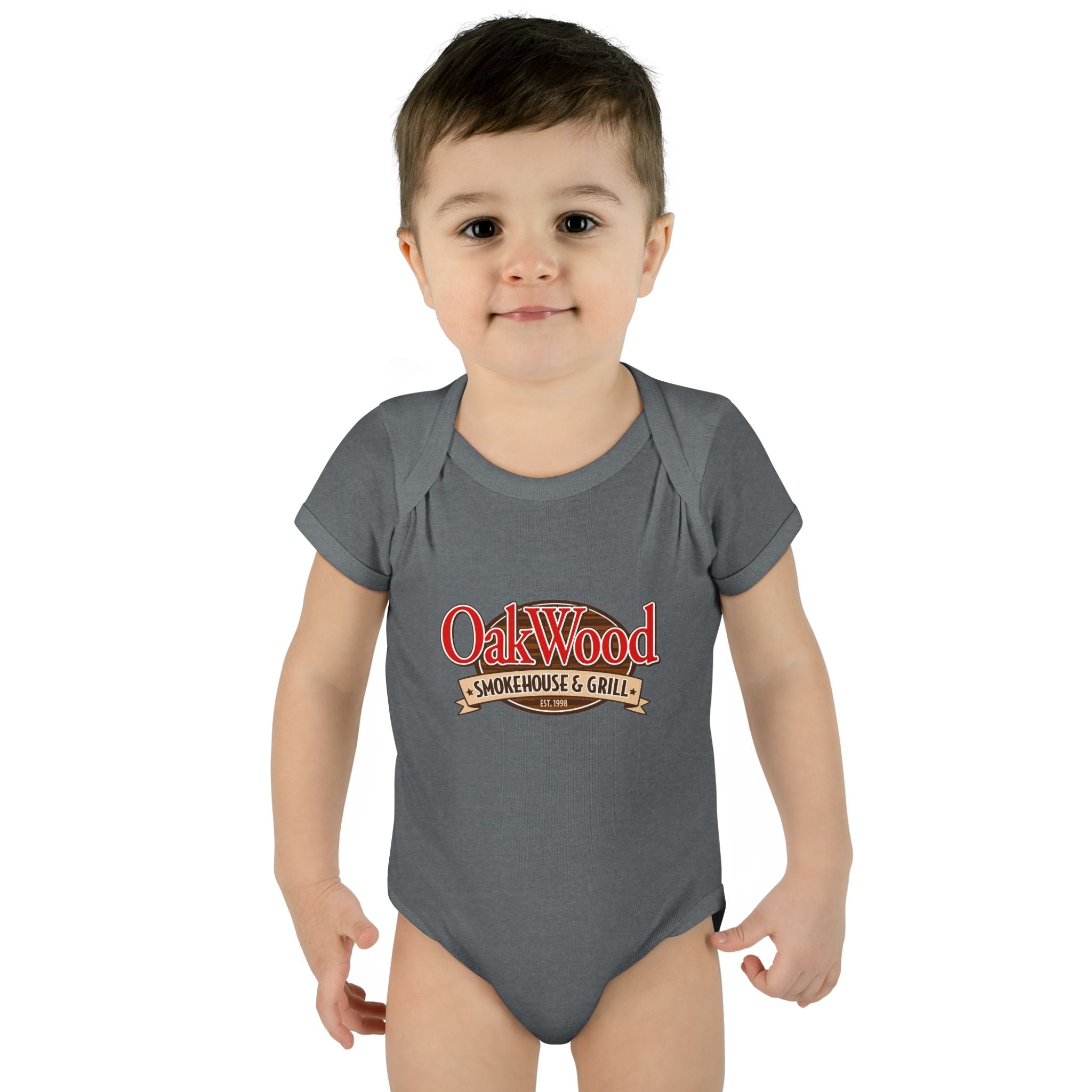 OakWood Smokehouse & Grill Infant Bodysuit - Cute Baby Logo Onesie