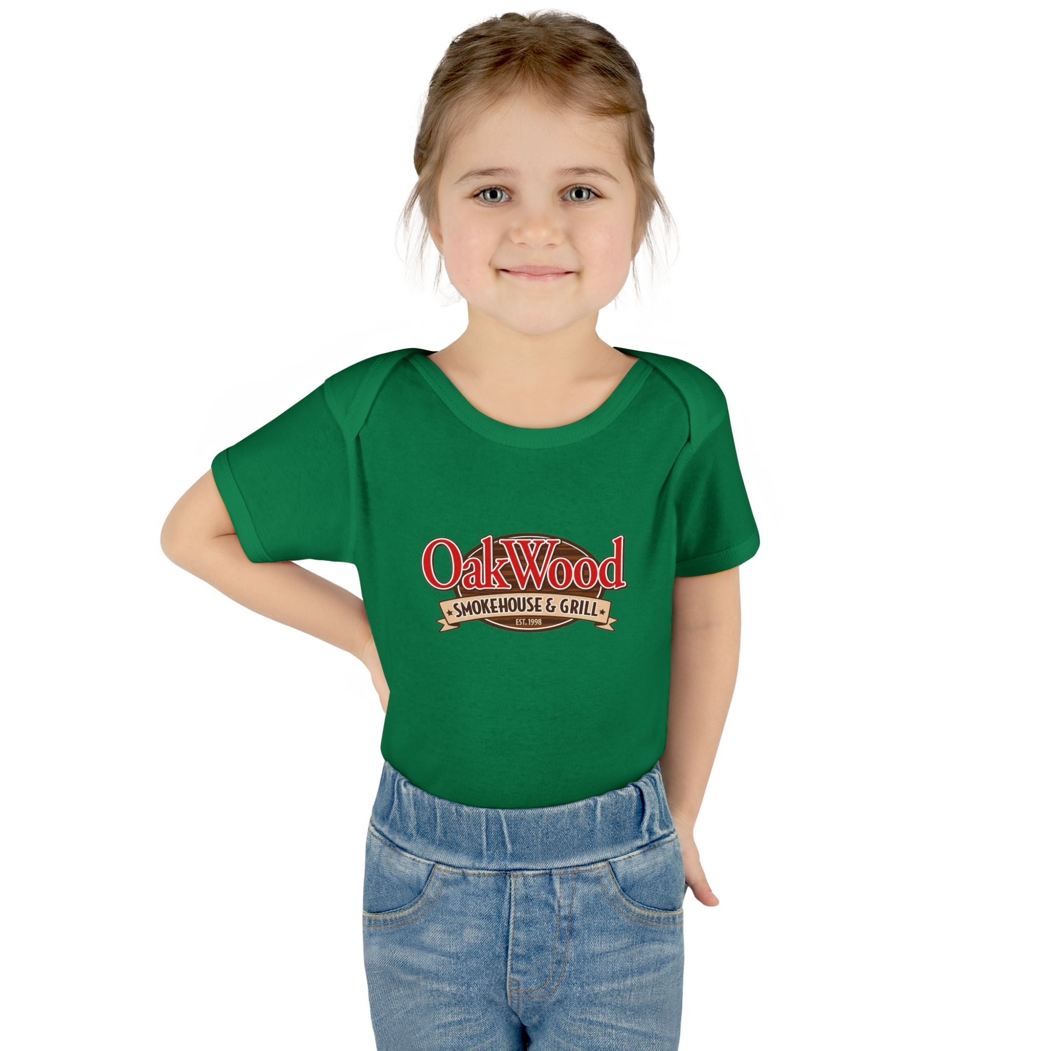 OakWood Smokehouse & Grill Infant Bodysuit - Cute Baby Logo Onesie
