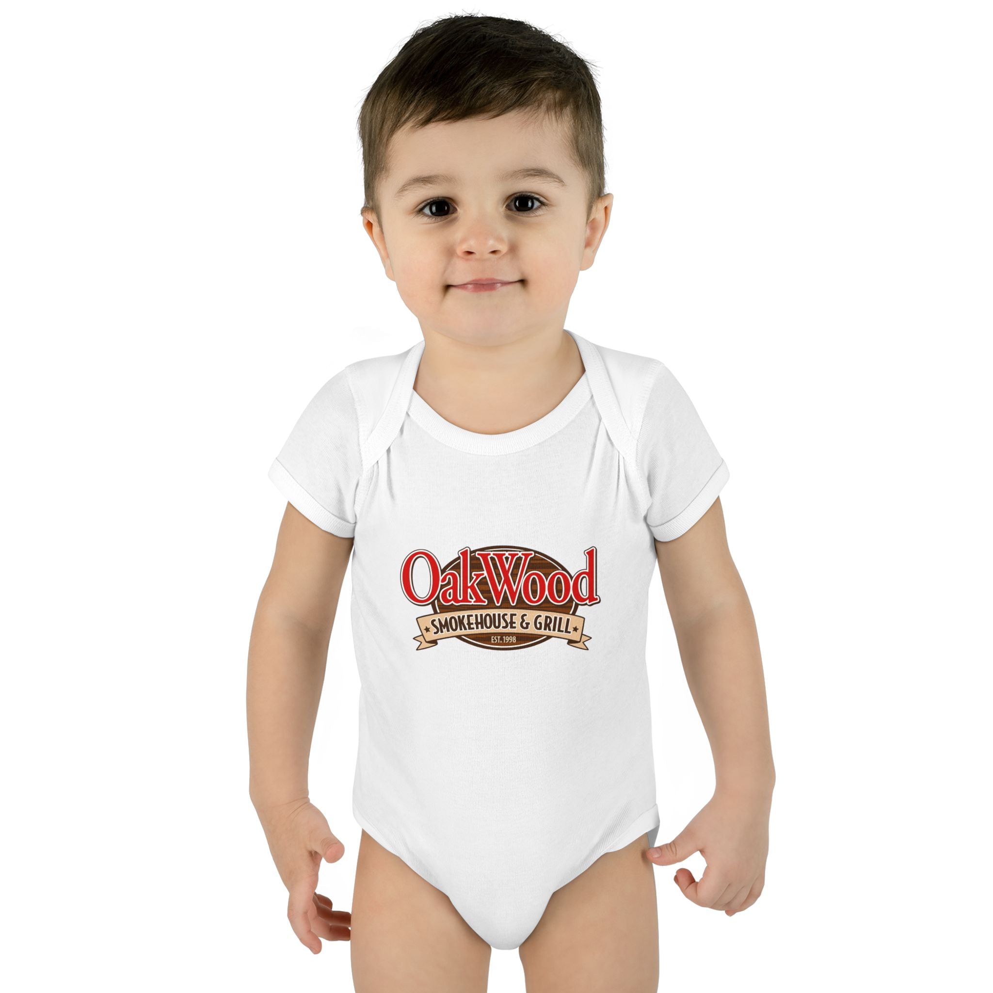 OakWood Smokehouse & Grill Infant Bodysuit - Cute Baby Logo Onesie