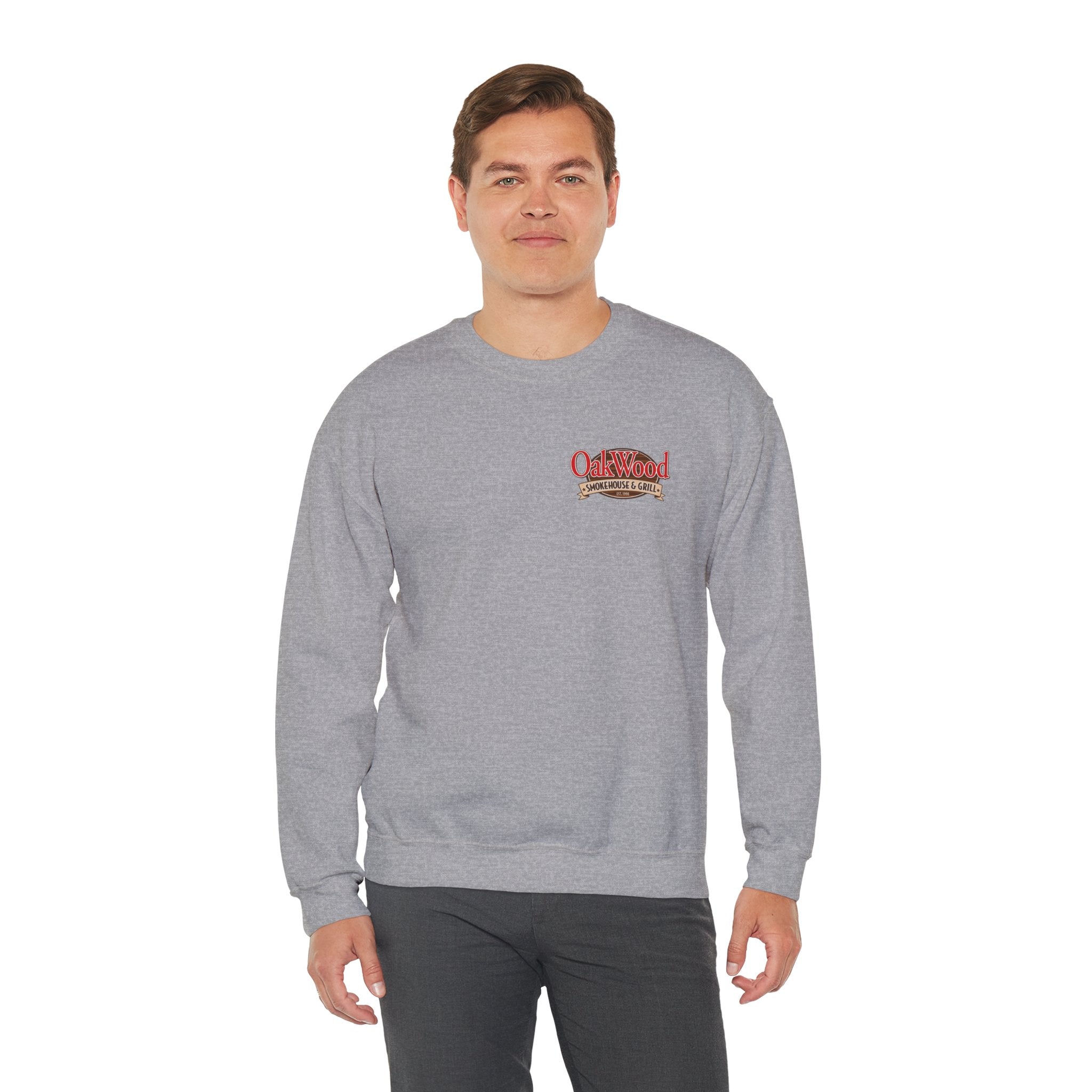 Oakwood Coffee Crewneck Sweatshirt — Vintage Coffee Logo Pullover