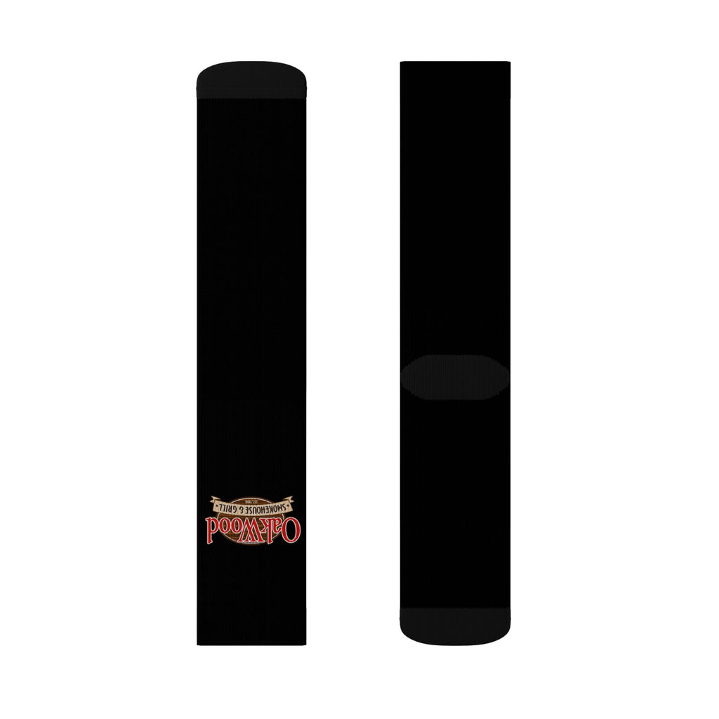 Black Sublimation Crew Socks with Retro 'Porta Vino' Logo — Wine Lover Gift
