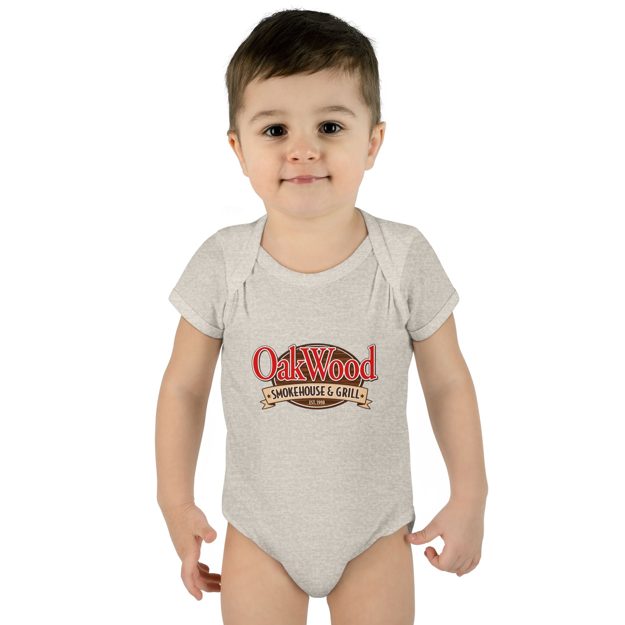 OakWood Smokehouse & Grill Infant Bodysuit - Cute Baby Logo Onesie