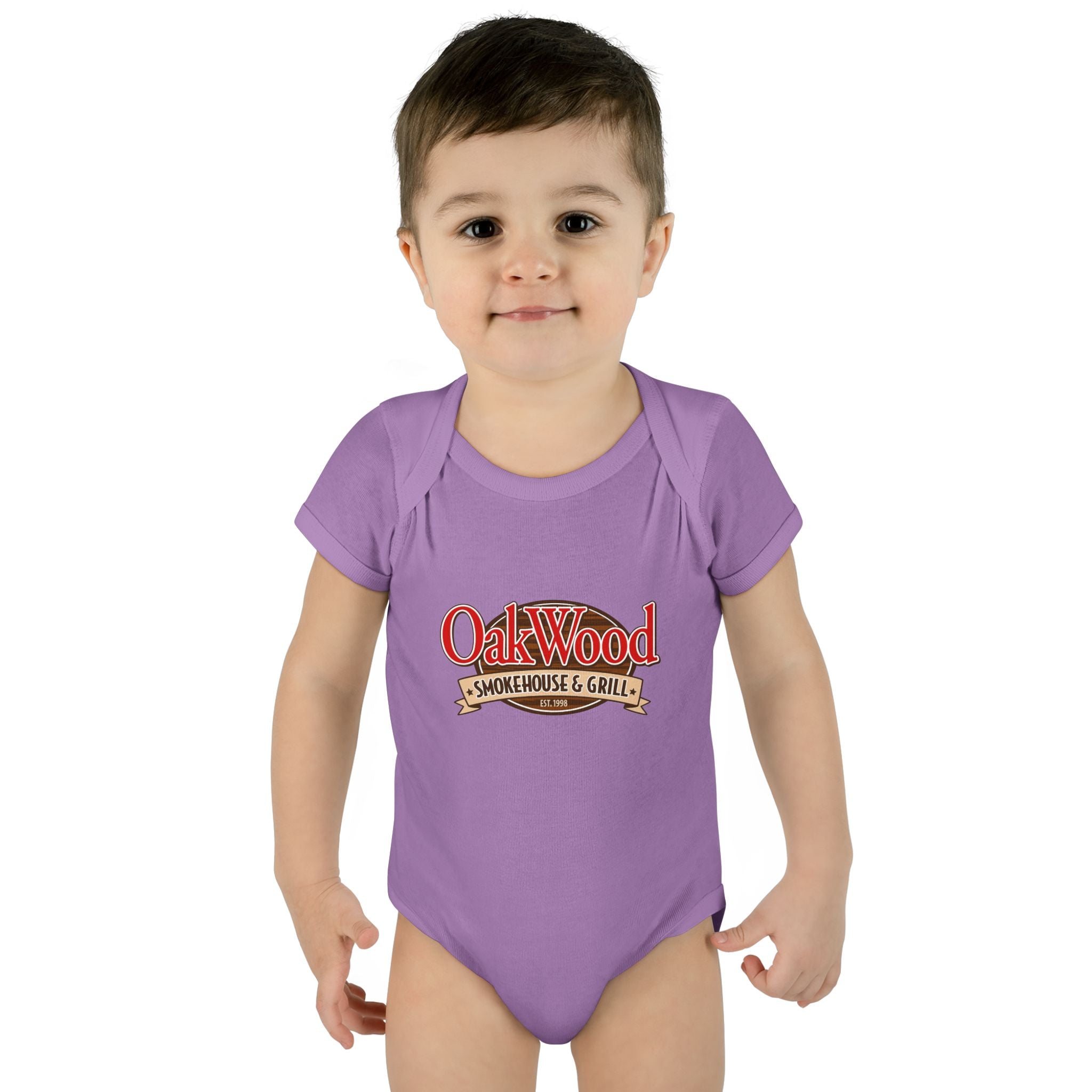 OakWood Smokehouse & Grill Infant Bodysuit - Cute Baby Logo Onesie