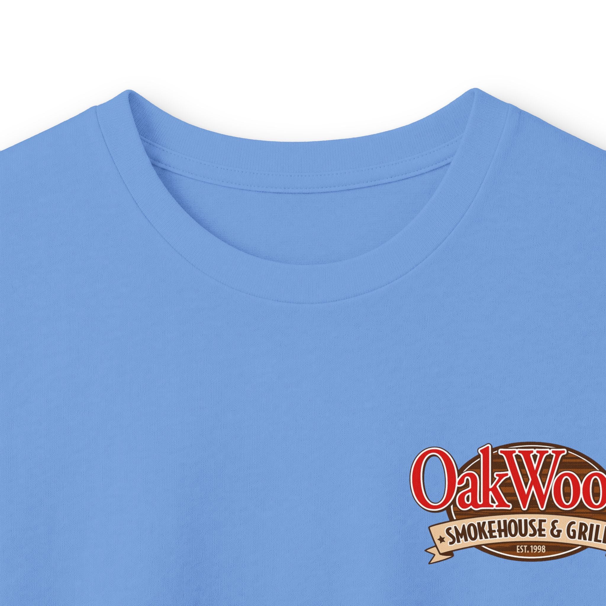 Classic 'Oakwood Smokehouse' Long Sleeve Tee — Rustic Lumberjack Woodpile Design