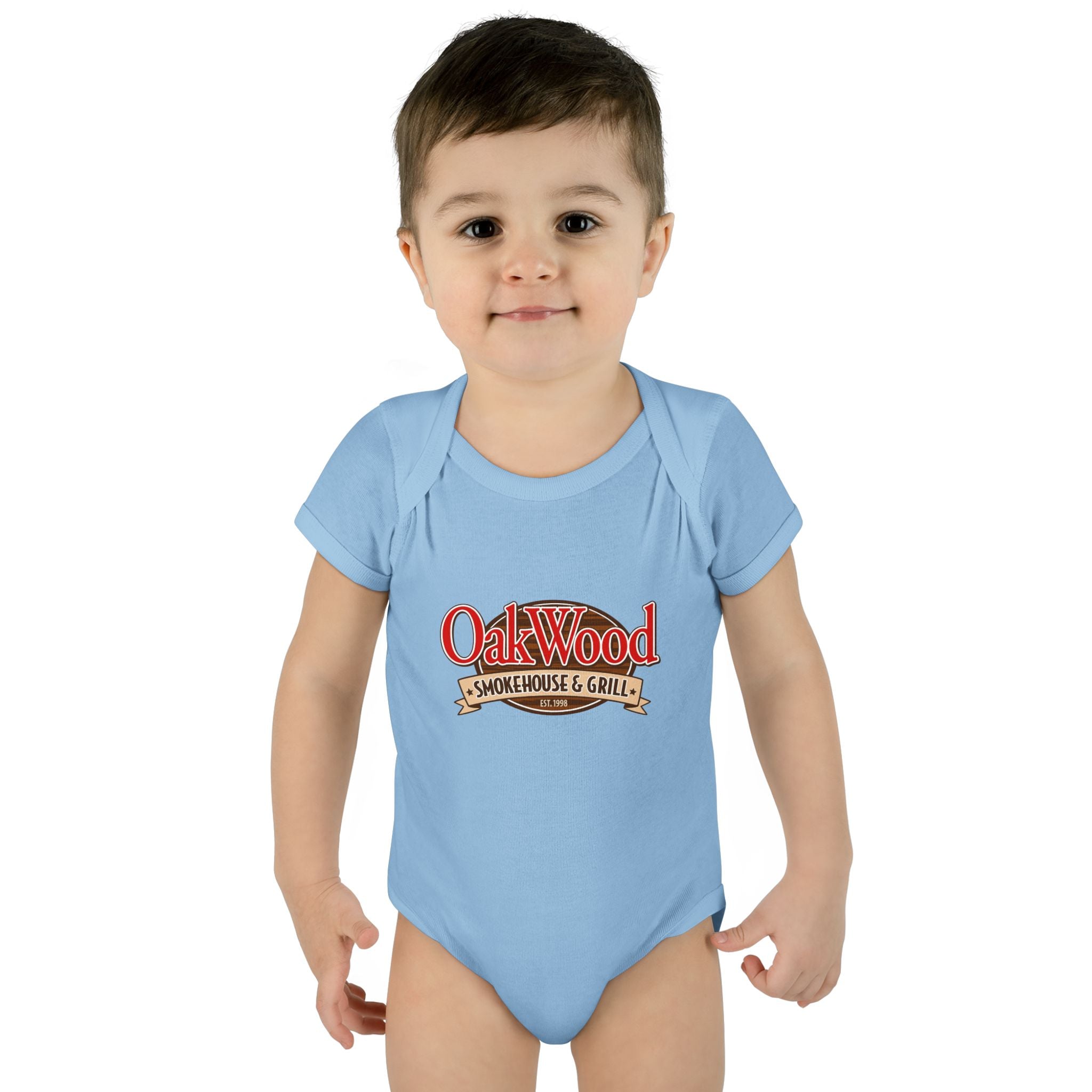 OakWood Smokehouse & Grill Infant Bodysuit - Cute Baby Logo Onesie