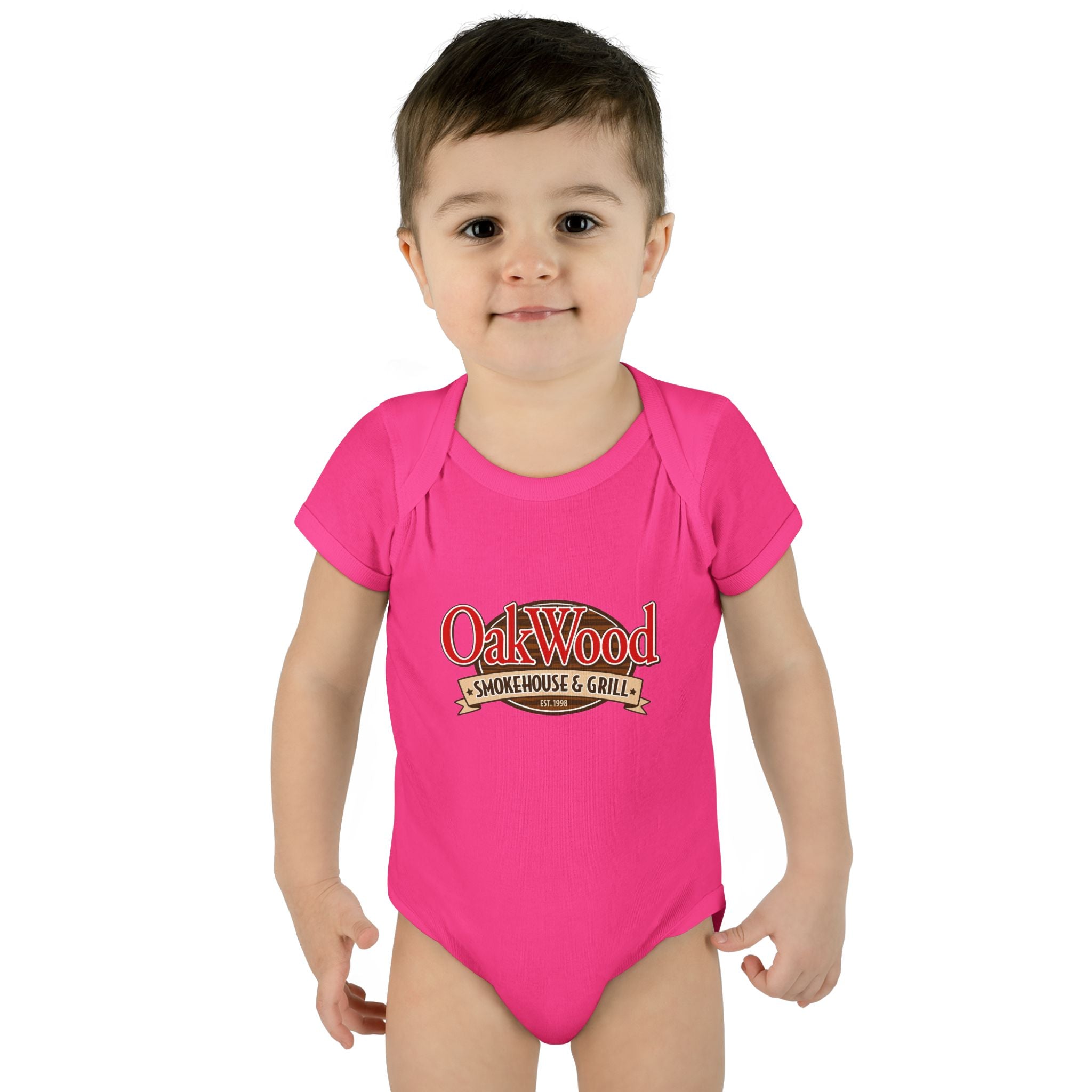 OakWood Smokehouse & Grill Infant Bodysuit - Cute Baby Logo Onesie