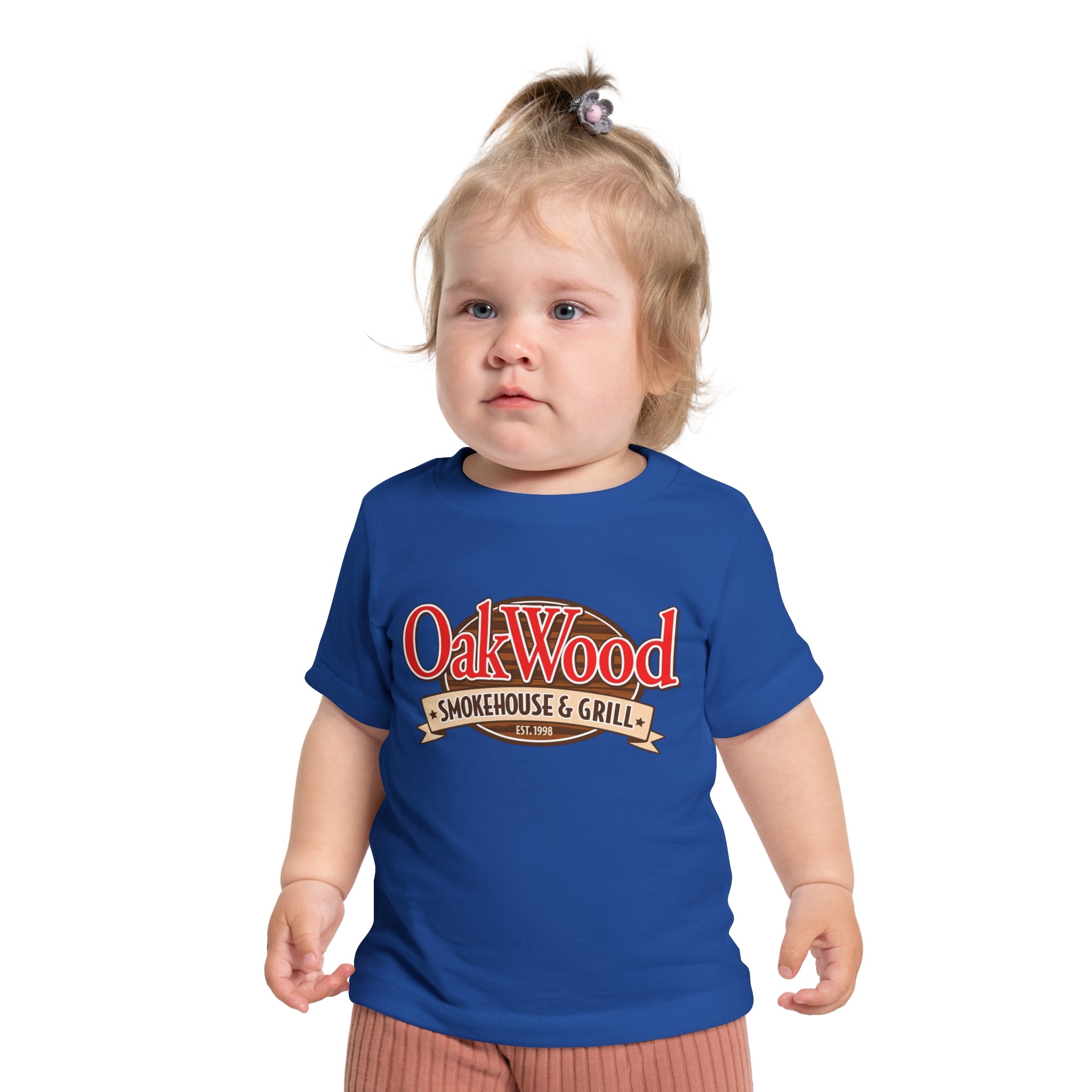 OakWood Smokehouse & Grill Baby T-Shirt — Retro BBQ Logo Infant Tee