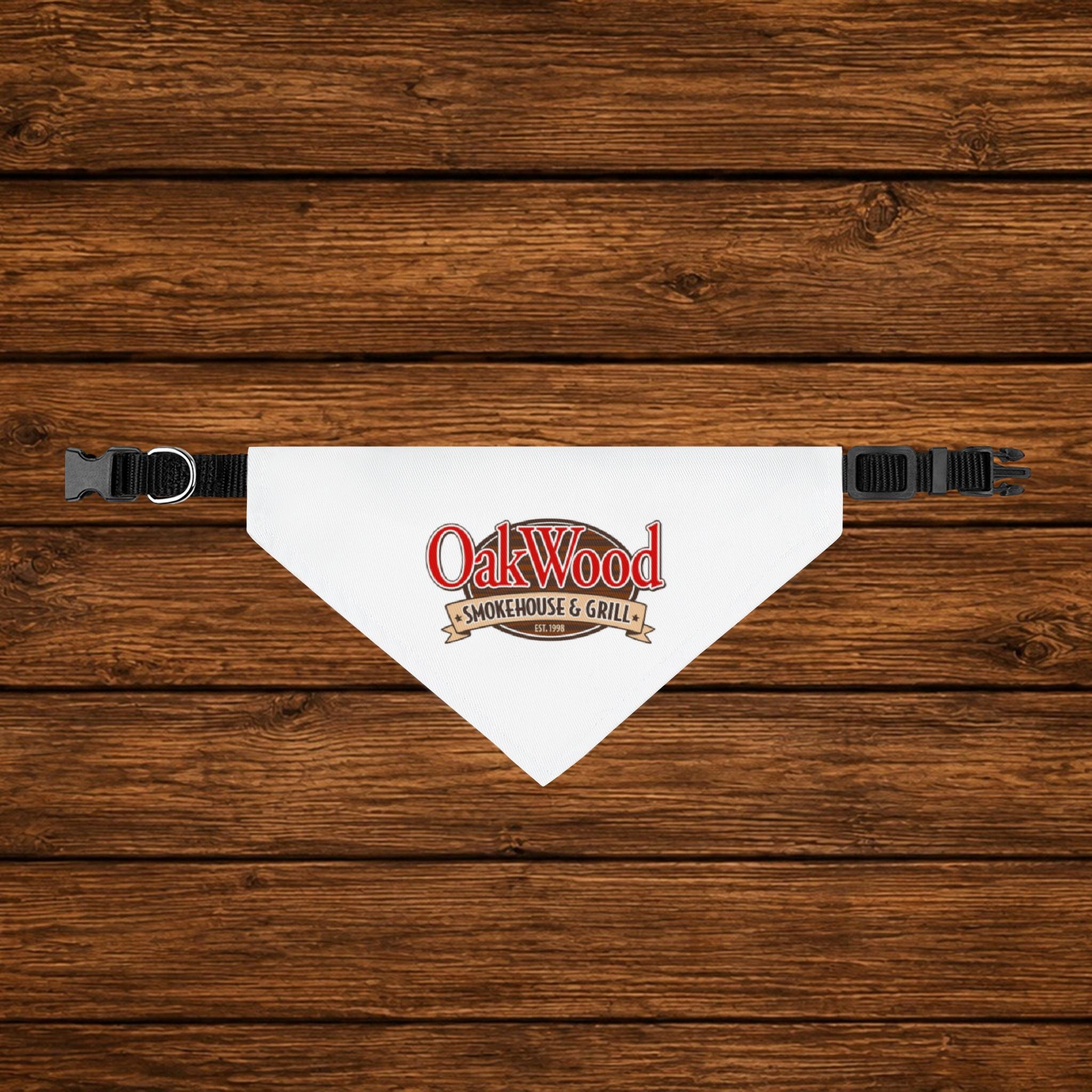 Clip-on Pet Bandana — OakWood Smokehouse & Grill Logo Dog Bandana
