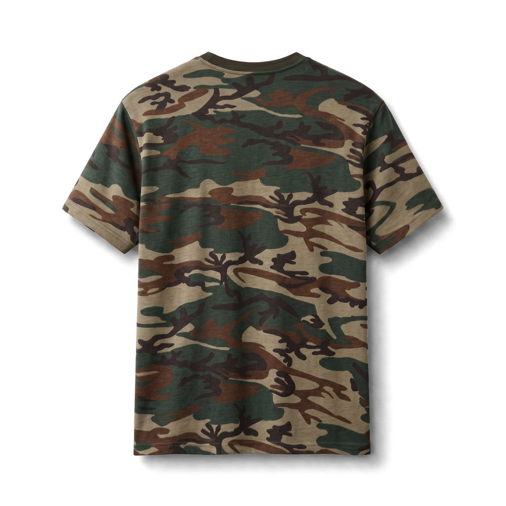 Camo Graphic Tee — 'OakWood' Logo Cotton T-Shirt