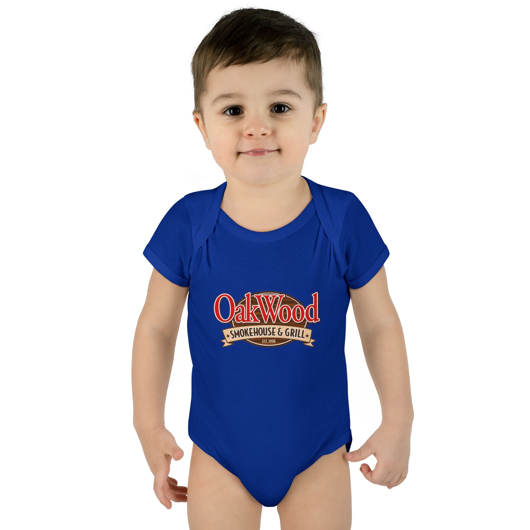 OakWood Smokehouse & Grill Infant Bodysuit - Cute Baby Logo Onesie