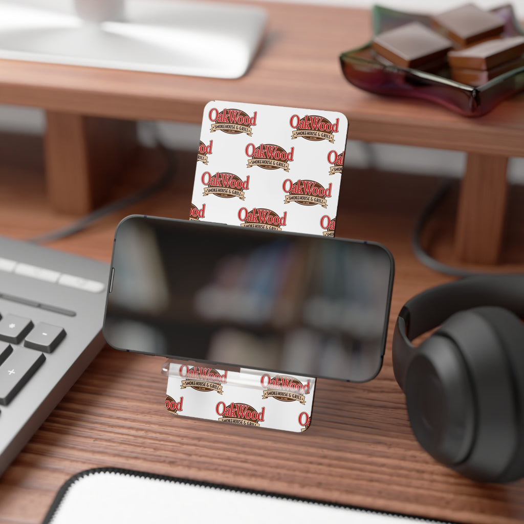 Branded Mobile Phone Stand — OakWood Motorworks Logo Desktop Holder