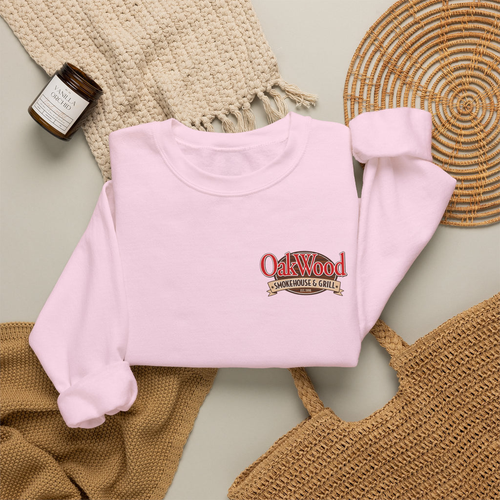Oakwood Coffee Crewneck Sweatshirt — Vintage Coffee Logo Pullover
