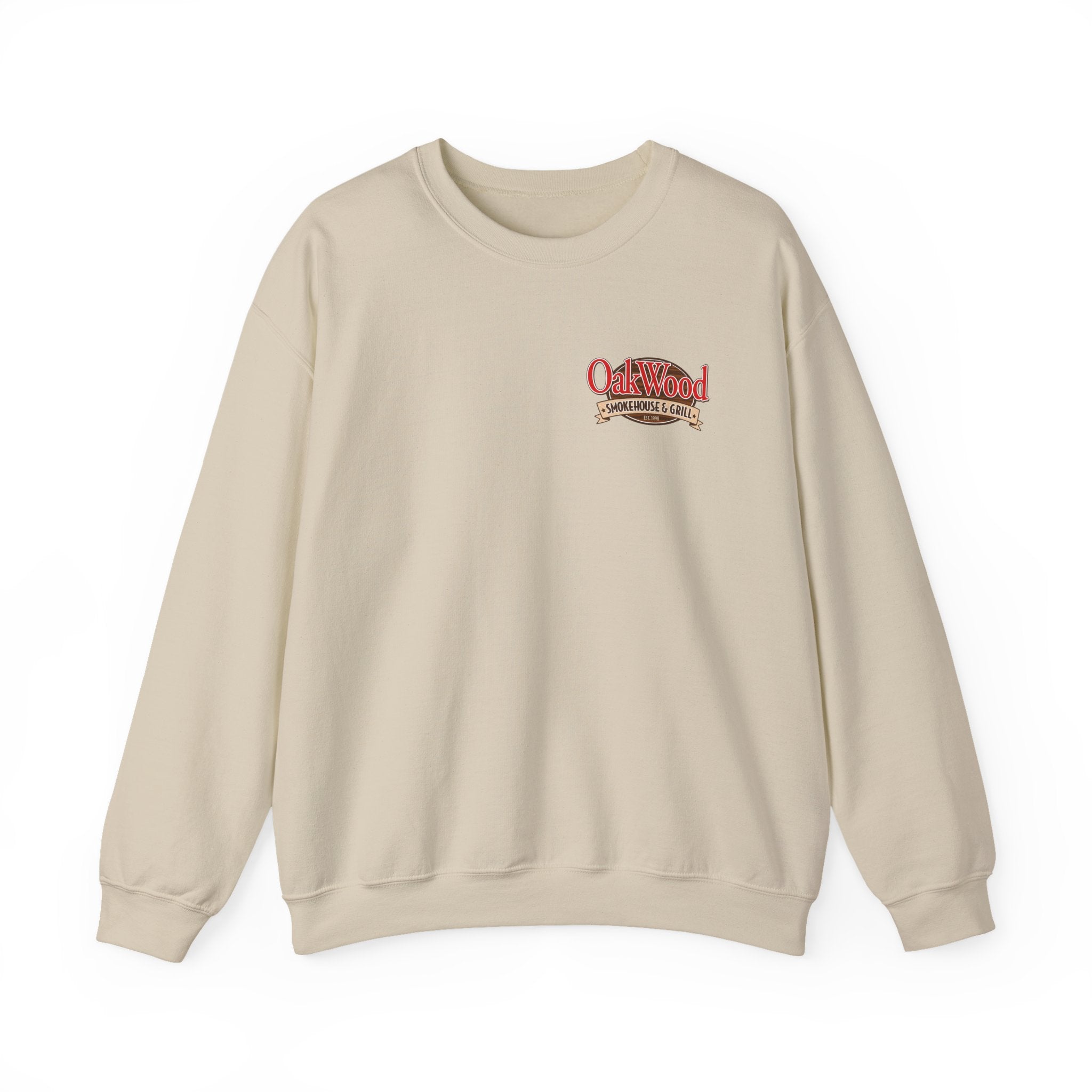 Oakwood Coffee Crewneck Sweatshirt — Vintage Coffee Logo Pullover