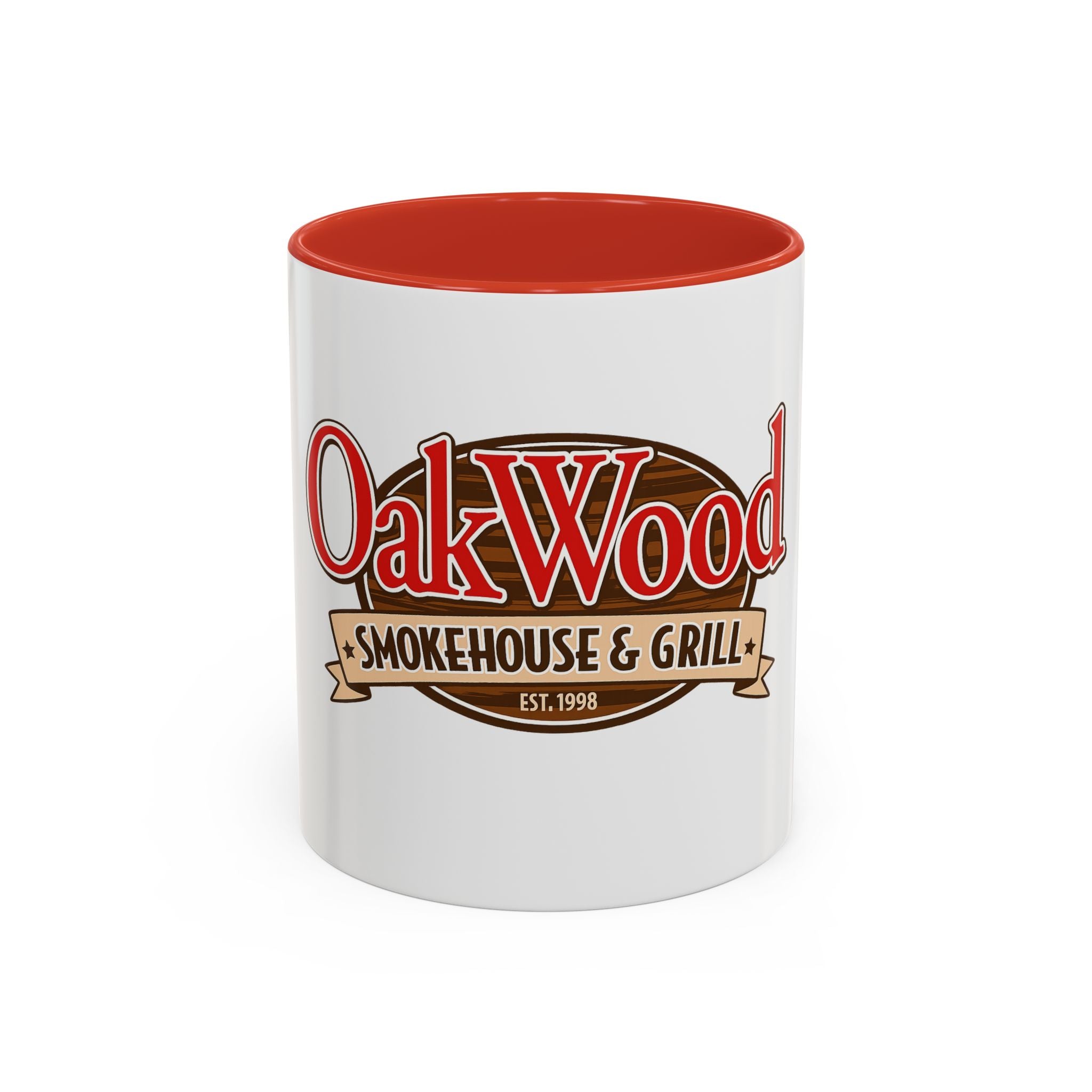 OakWood Smokehouse & Grill Logo Coffee Mug — Accent 11/15oz