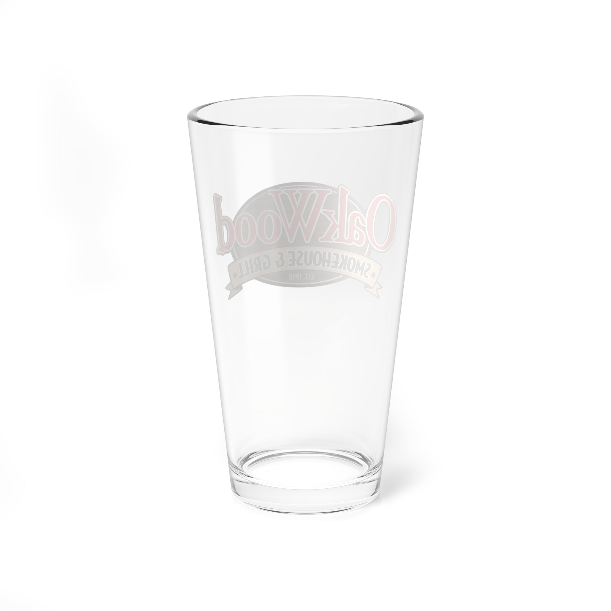 OakWood Smokehouse & Grill 16oz Mixing Glass - Branded Bar Pint