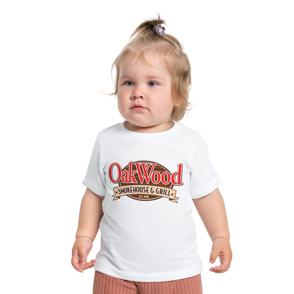 OakWood Smokehouse & Grill Baby T-Shirt — Retro BBQ Logo Infant Tee