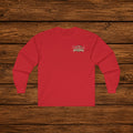 Classic 'Oakwood Smokehouse' Long Sleeve Tee — Rustic Lumberjack Woodpile Design