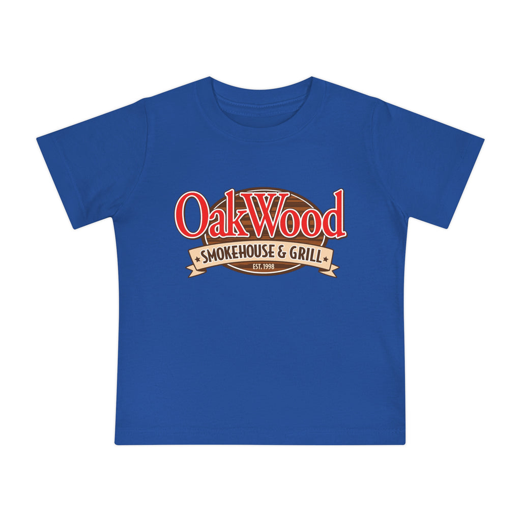 OakWood Smokehouse & Grill Baby T-Shirt — Retro BBQ Logo Infant Tee