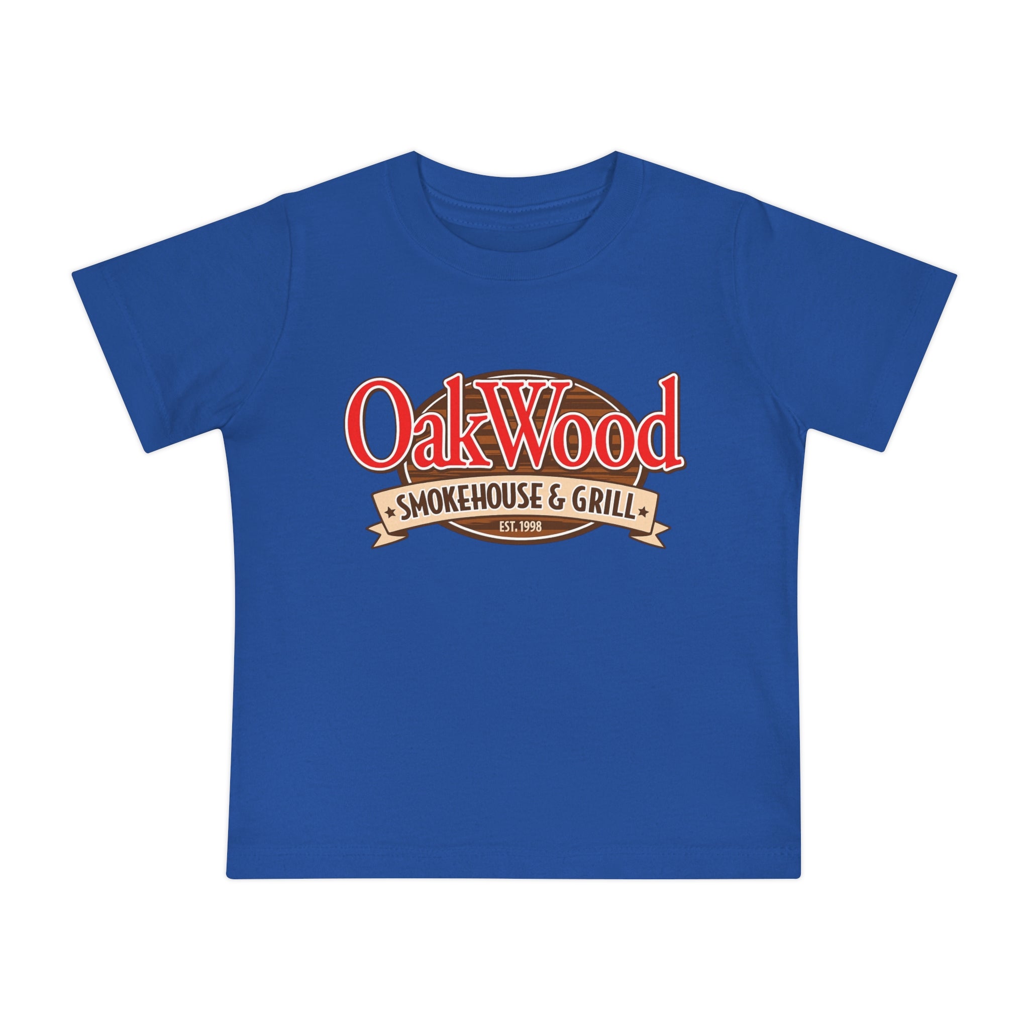OakWood Smokehouse & Grill Baby T-Shirt — Retro BBQ Logo Infant Tee