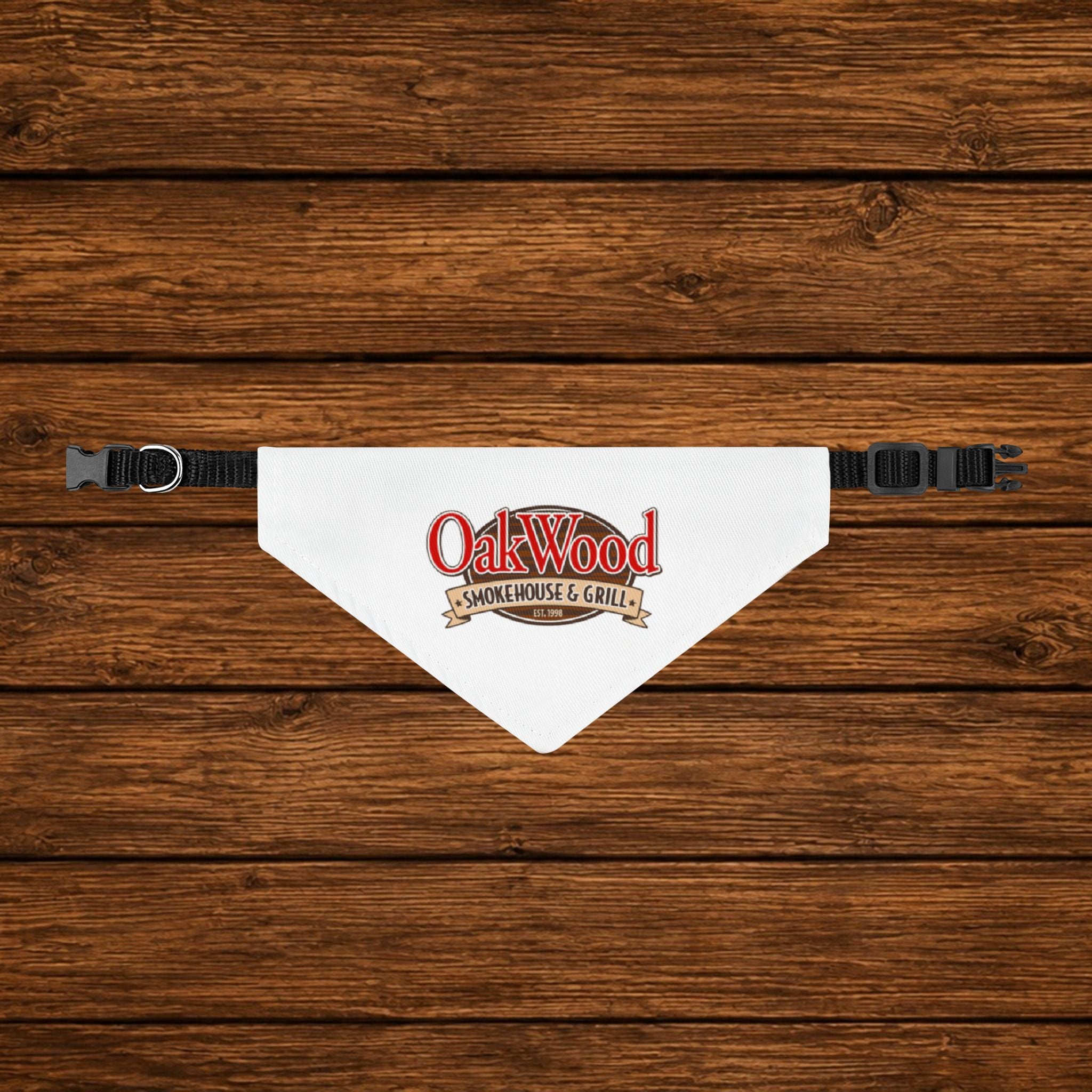 Clip-on Pet Bandana — OakWood Smokehouse & Grill Logo Dog Bandana
