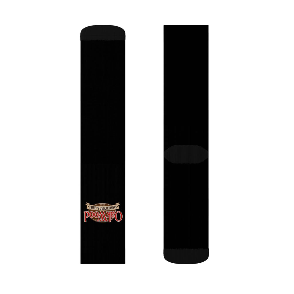 Black Sublimation Crew Socks with Retro 'Porta Vino' Logo — Wine Lover Gift