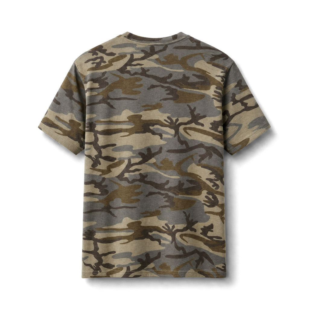 Camo Graphic Tee — 'OakWood' Logo Cotton T-Shirt