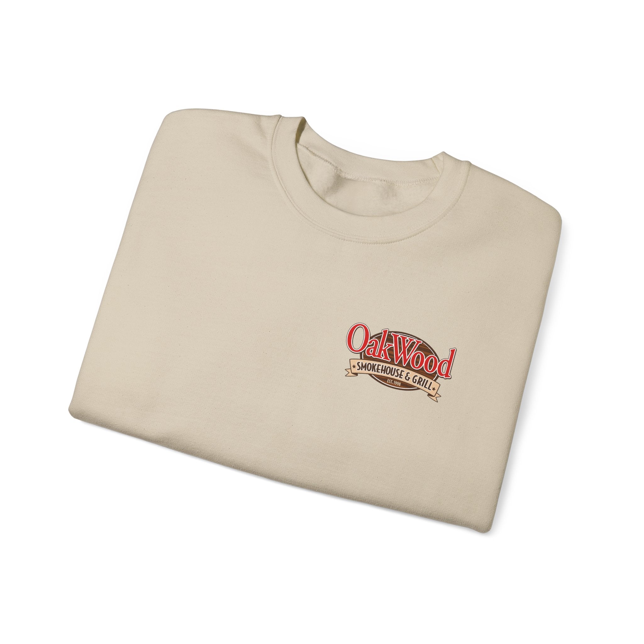 Oakwood Coffee Crewneck Sweatshirt — Vintage Coffee Logo Pullover