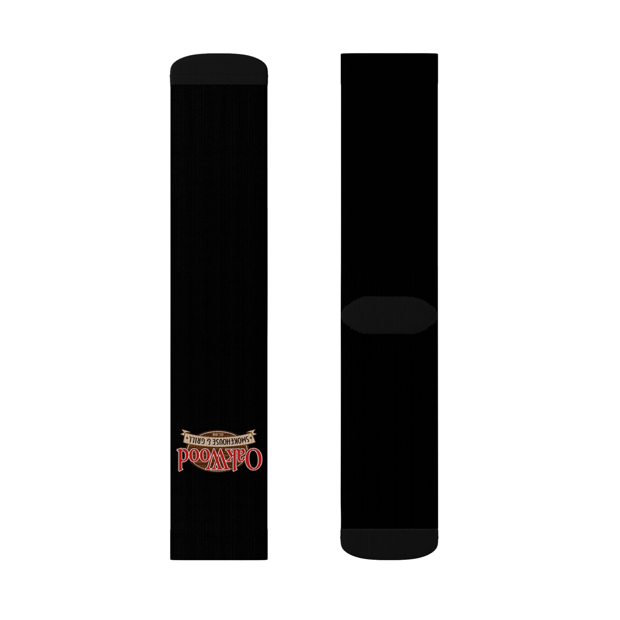 Black Sublimation Crew Socks with Retro 'Porta Vino' Logo — Wine Lover Gift