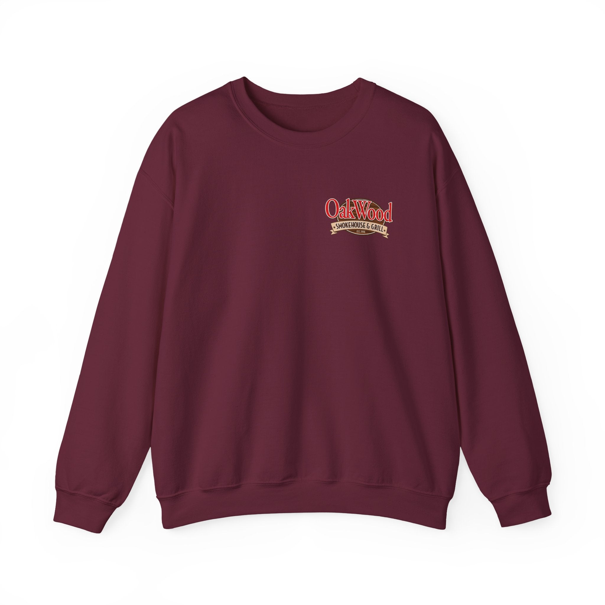 Oakwood Coffee Crewneck Sweatshirt — Vintage Coffee Logo Pullover