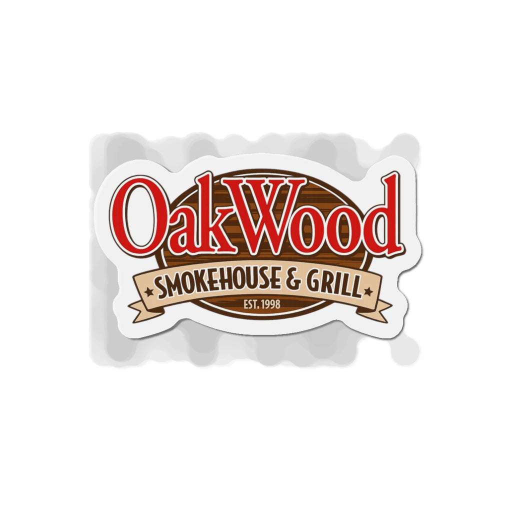 OakWood Smokehouse & Grill Die-Cut Magnet — Restaurant Logo Fridge Magnet