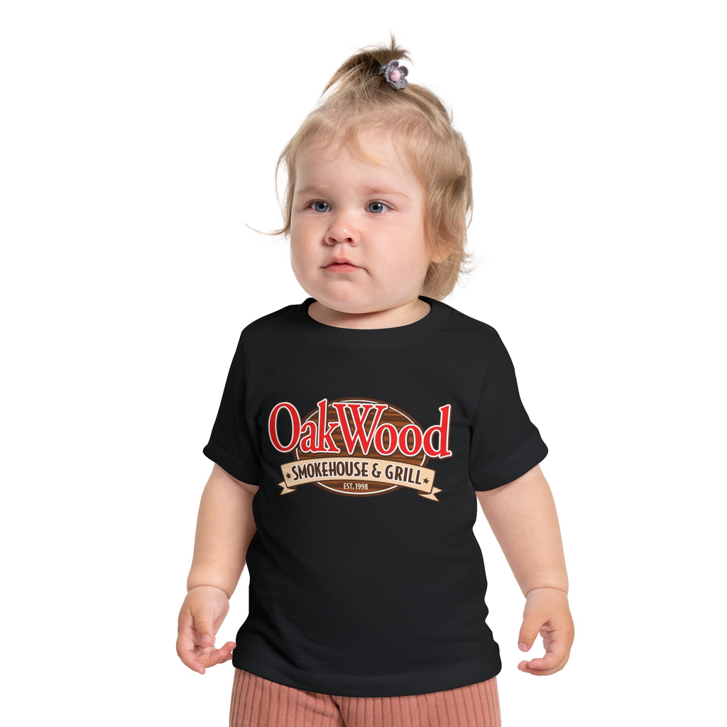 OakWood Smokehouse & Grill Baby T-Shirt — Retro BBQ Logo Infant Tee