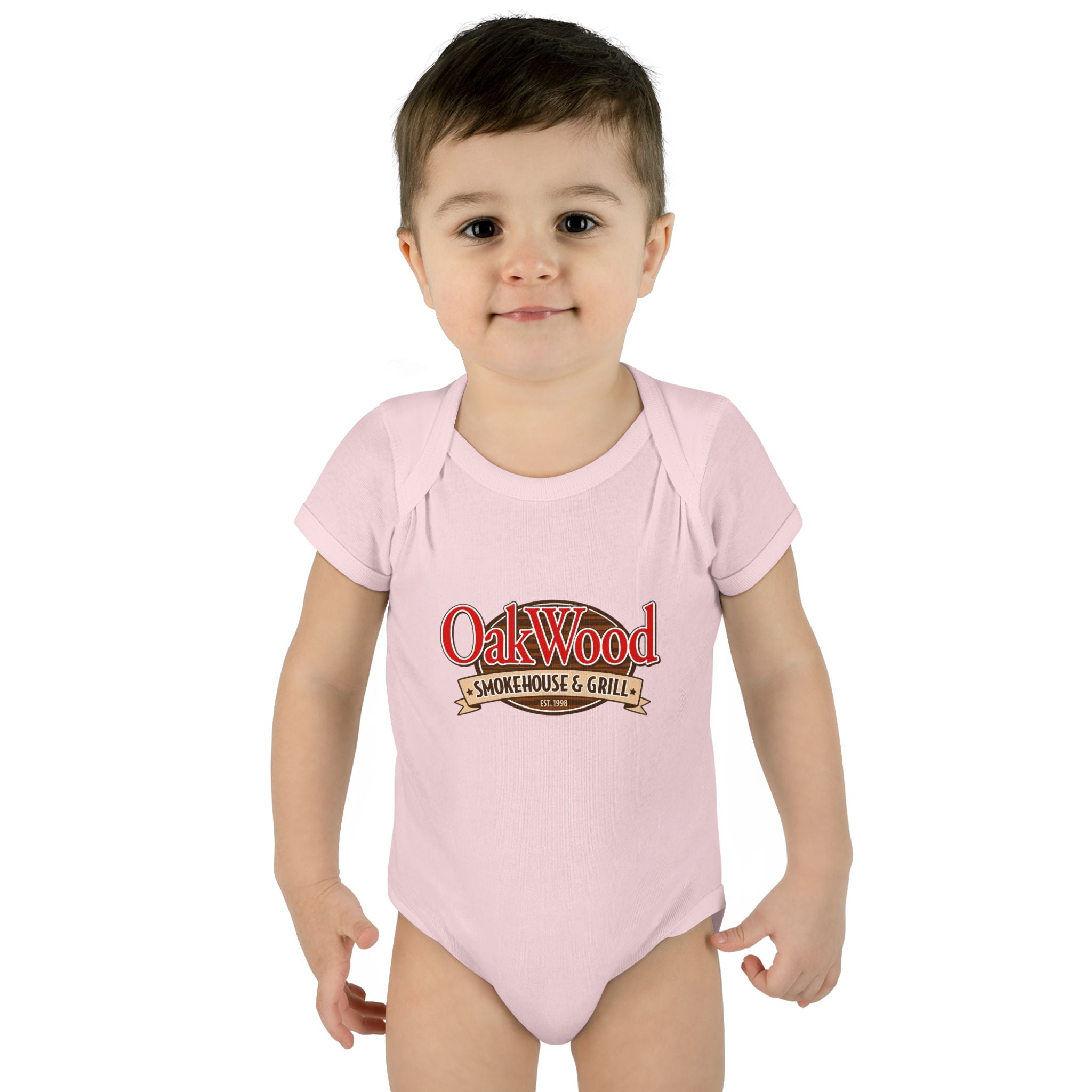 OakWood Smokehouse & Grill Infant Bodysuit - Cute Baby Logo Onesie