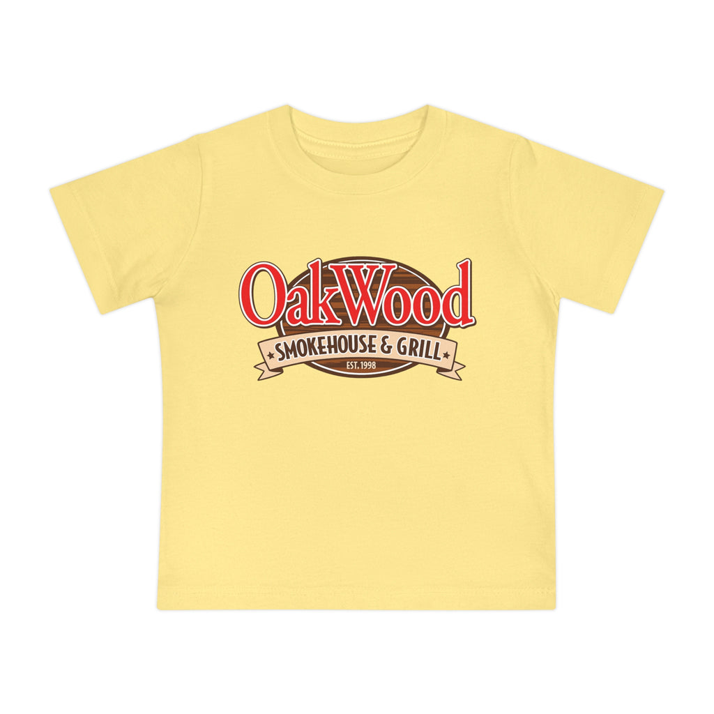 OakWood Smokehouse & Grill Baby T-Shirt — Retro BBQ Logo Infant Tee