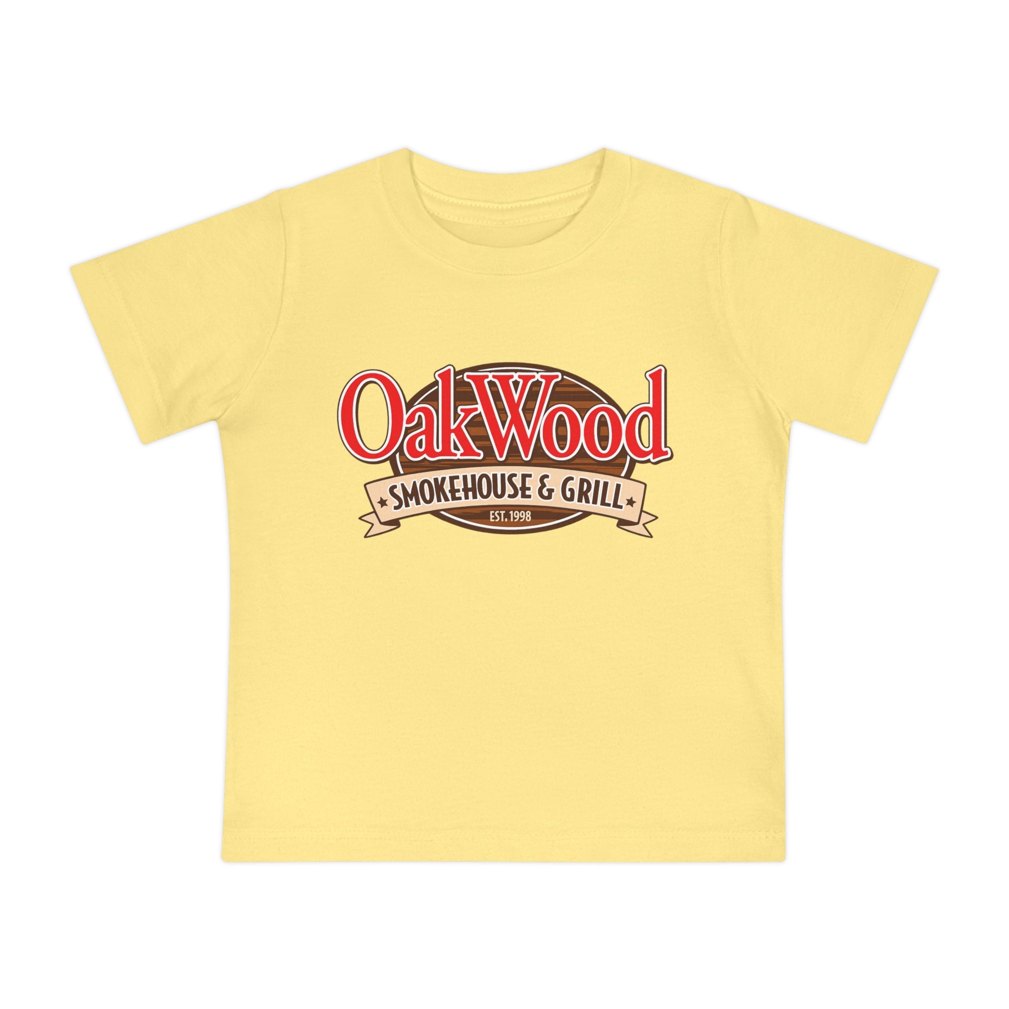 OakWood Smokehouse & Grill Baby T-Shirt — Retro BBQ Logo Infant Tee
