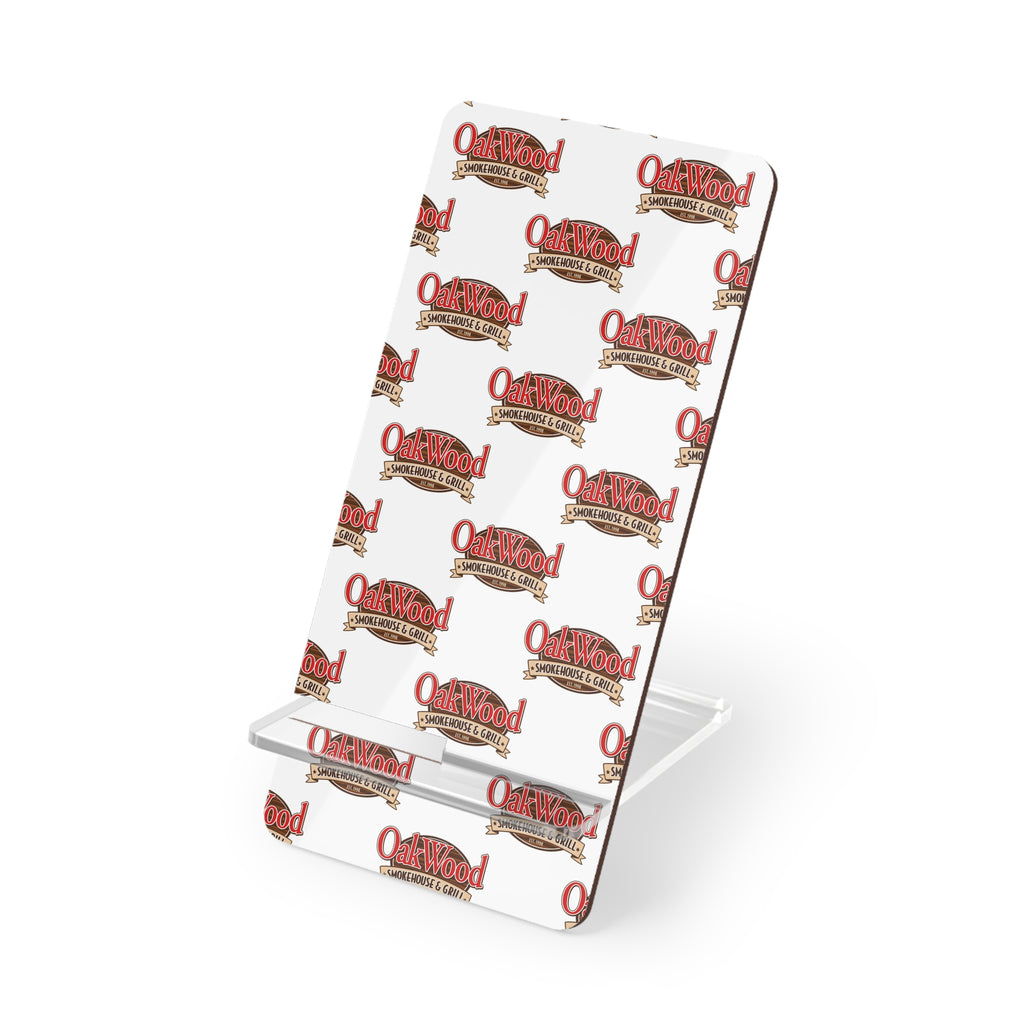 Branded Mobile Phone Stand — OakWood Motorworks Logo Desktop Holder